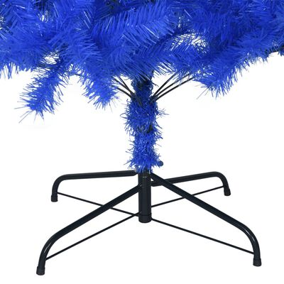 vidaXL Árbol de Navidad artificial con soporte PVC azul 210 cm