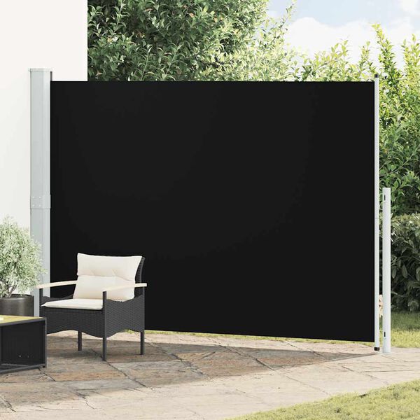 vidaXL Toldo lateral retr&aacute;ctil para patio negro 200x300 cm