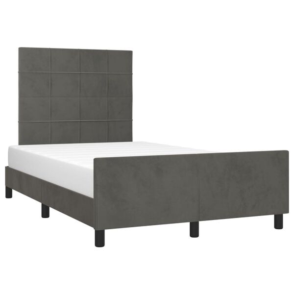 vidaXL Estructura de cama sin colch&oacute;n terciopelo gris oscuro 120x190cm