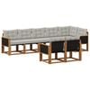 vidaXL Conjunto de sof&aacute;s de exterior 8 pcs Natural y Gris Claro