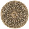 vidaXL Alfombra de yute tejida a mano estampado azul oscuro 90 cm