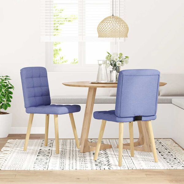 vidaXL Sillas de comedor 2 uds tela azul jeans