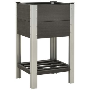 vidaXL Mesa de cultivo para jard&iacute;n con estante WPC gris 50x50x90 cm