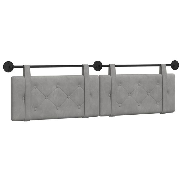vidaXL Cabecera Colgante Gris Claro 170 x 55 x 5 cm Terciopelo