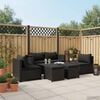 vidaXL Set muebles de jard&iacute;n 6 piezas y cojines rat&aacute;n sint&eacute;tico negro