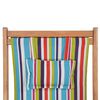 vidaXL Silla de playa plegable tela y estructura de madera multicolor