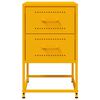 vidaXL Mesitas de noche 2 uds acero amarillo mostaza 36x39x60,5 cm