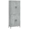 vidaXL Aparador alto madera contrachapada gris hormig&oacute;n 69,5x34x180 cm