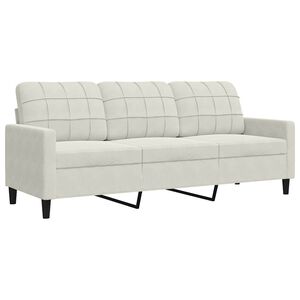 vidaXL Sof&aacute; de 3 plazas terciopelo color crema 180 cm