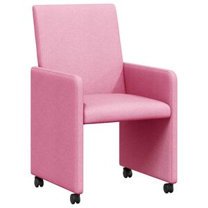 vidaXL Sillas de Comedor con Ruedas 2 pcs Rosa 57 x 66 x 94 cm tela
