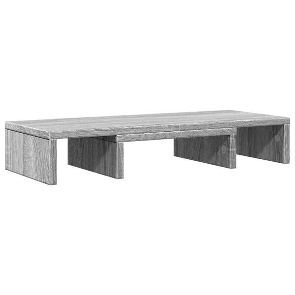 vidaXL Soporte de pantalla ajustable madera gris Sonoma 60x24x10,5 cm