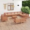 vidaXL Juego muebles de jard&iacute;n 13 pzas madera maciza pino marr&oacute;n miel