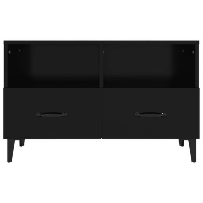 vidaXL Mueble para TV madera contrachapada negro 80x36x50 cm
