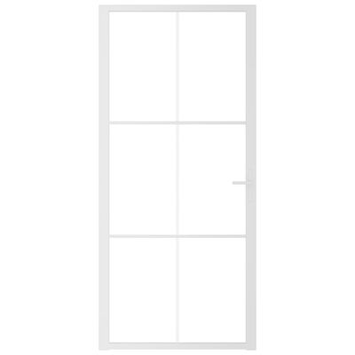 vidaXL Puerta interior vidrio EGS y aluminio blanco 93x201,5 cm