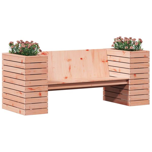 vidaXL Banco con jardineras madera maciza Douglas 167,5x60x65 cm