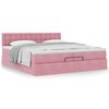 vidaXL Estructura cama otomana con colch&oacute;n terciopelo rosa 200x200 cm