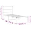 vidaXL Estructura cama sin colch&oacute;n con cabecero metal blanco 75x190 cm