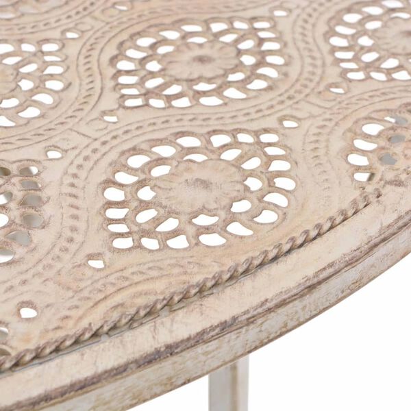 vidaXL Mesa y sillas bistró de jardín 3 piezas acero blanco