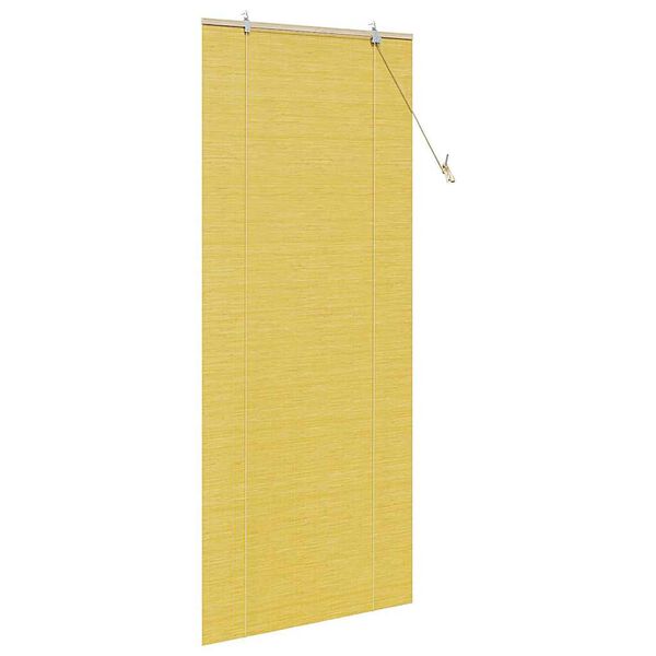 vidaXL Estor enrollable con cortinas Manual Amarillo 80 x 220 cm Bamb&uacute;