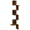 vidaXL Estanter&iacute;a pared de esquina madera roble ahumado 32x32x127,5 cm