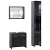vidaXL Juego muebles de ba&ntilde;o 3 piezas madera ingenier&iacute;a negro brillo