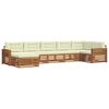 vidaXL Conjunto de sof&aacute;s de exterior 7 uds. Natural y Crema