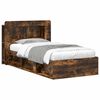 vidaXL Estructura de cama con almacenamiento Roble Ahumado