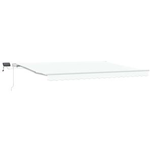 vidaXL Toldo retr&aacute;ctil Blanco 450 x 350 cm Tela y Aluminio