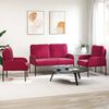 vidaXL Juegos de sof&aacute;s con coj&iacute;n 3 pcs Rojo vino 115 x 56 x 80 cm