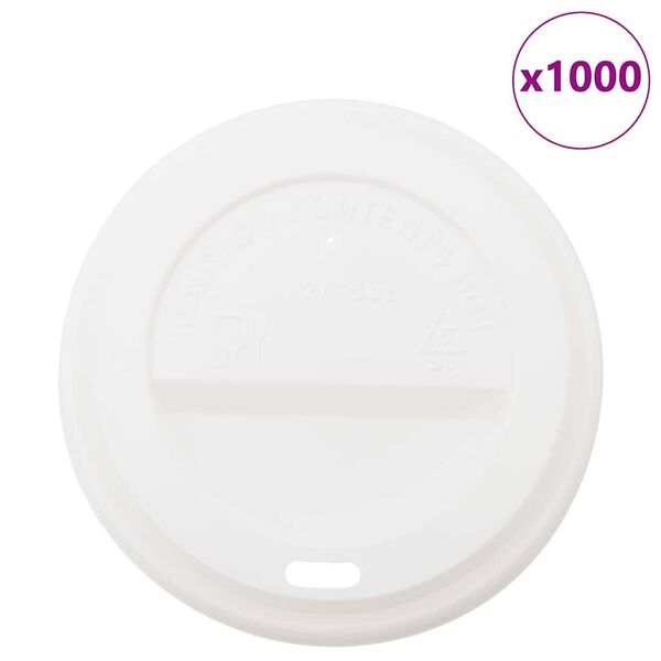 vidaXL Tapas para vasos de caf&eacute; de cart&oacute;n &Oslash;90 mm 350 y 475 ml 1000 uds