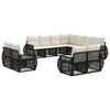 vidaXL Conjunto de sof&aacute;s de jard&iacute;n 11 uds. Negro y Blanco Crema