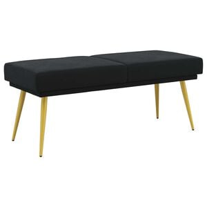 vidaXL Banco de Doble Capa Negro 120 x 45 x 46 cm Terciopelo