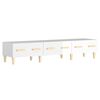 vidaXL Mueble de TV madera contrachapada blanco brillo 150x34,5x30 cm