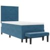 vidaXL Cama tipo Box Spring Azul oscuro 90 x 190 cm Terciopelo