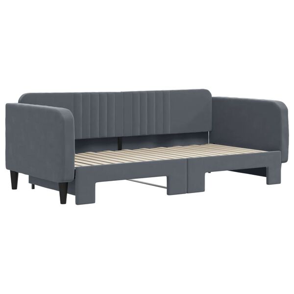 vidaXL Sof&aacute; cama nido terciopelo gris oscuro 90x190 cm