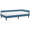 vidaXL Estructura de Cama Esquina con Colch&oacute;n 2 pcs Azul Terciopelo