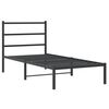 vidaXL Estructura cama sin colch&oacute;n con cabecero metal negro 90x200 cm