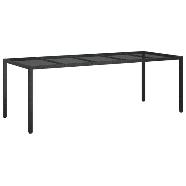 vidaXL Set comedor jard&iacute;n 11 pzas cojines rat&aacute;n sint&eacute;tico vidrio negro