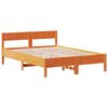 vidaXL Cama con estanter&iacute;a sin colch&oacute;n madera maciza marr&oacute;n 140x200 cm
