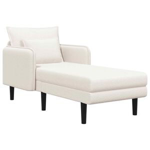 vidaXL Chaise longue de gran tama&ntilde;o Crema Boucl&eacute;