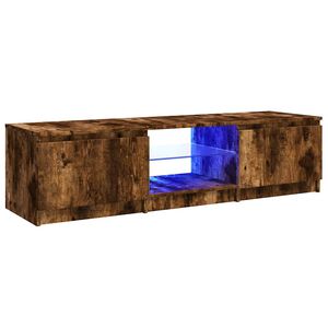 vidaXL Mueble de TV con luces LED roble ahumado 140x40x36 cm