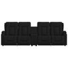 vidaXL Sillón reclinable masaje 4 plazas con portavasos cuero PE negro