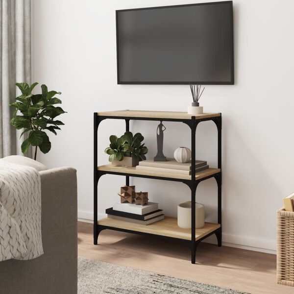 vidaXL Estanter&iacute;a contrachapada y acero roble Sonoma 60x33x70,5 cm