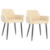 vidaXL Sillas de comedor 2 unidades terciopelo crema
