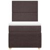 vidaXL Cama box spring con colch&oacute;n tela marr&oacute;n oscuro 90x190 cm