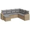 vidaXL Set sof&aacute;s de jard&iacute;n 7 piezas y cojines rat&aacute;n sint&eacute;tico beige