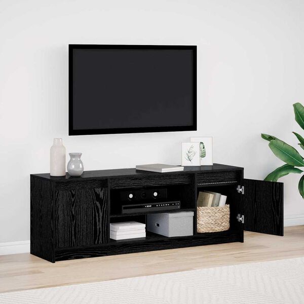 vidaXL Unidades de TV Negro 139,5 x 34 x 50 cm Madera contrachapada