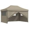 vidaXL Tienda de fiesta plegable Pop-Up con 4 paredes laterales taupe