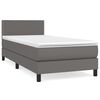 vidaXL Cama box spring con colch&oacute;n cuero sint&eacute;tico gris 80x200 cm
