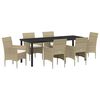 vidaXL Conjunto de Comedor de Jard&iacute;n 7 pcs Beige rat&aacute;n sint&eacute;tico